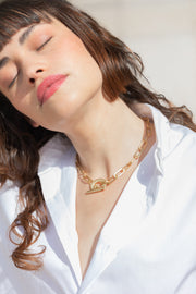 Malaparte hammered chain necklace